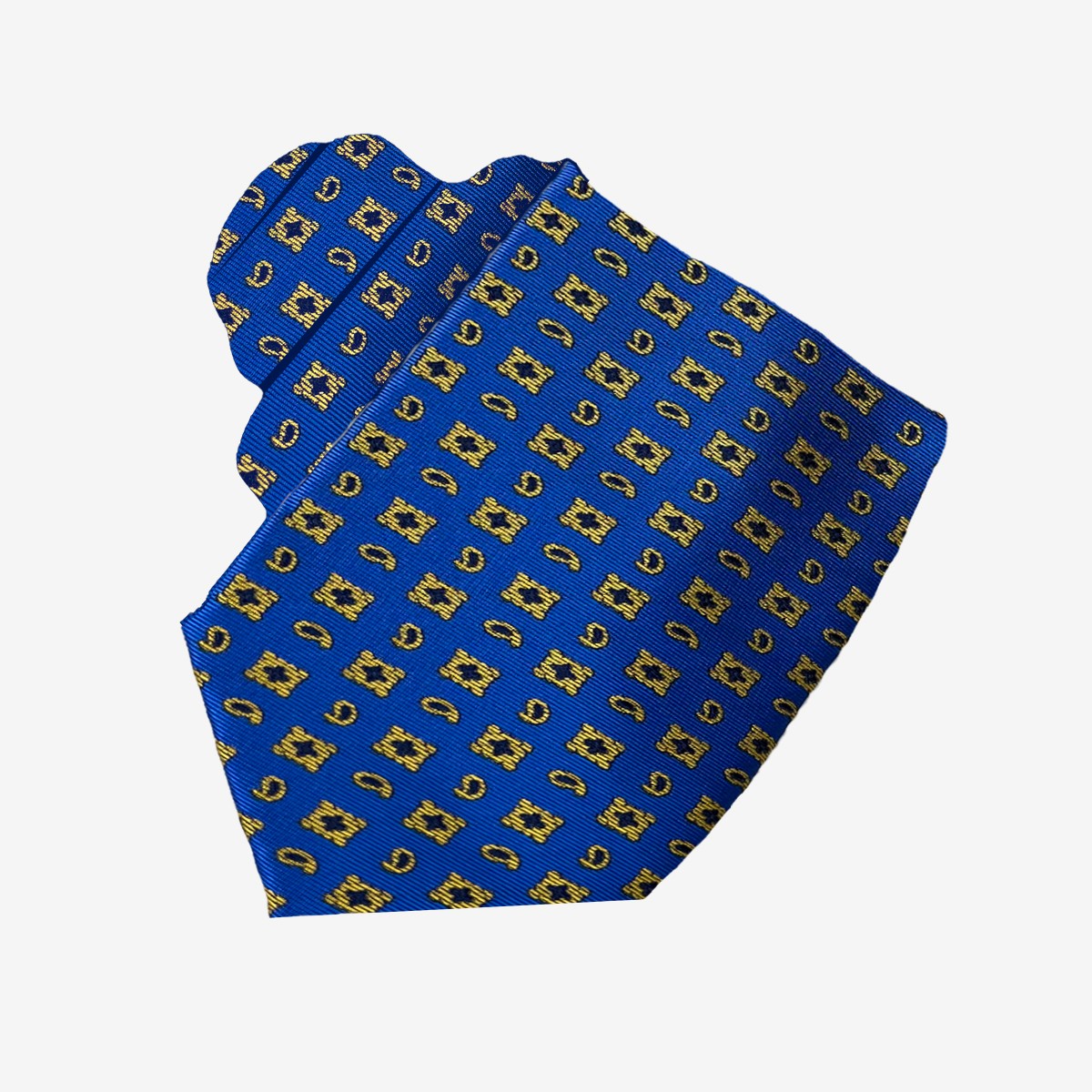 Krawatte - Seide Blau Muster Blumen