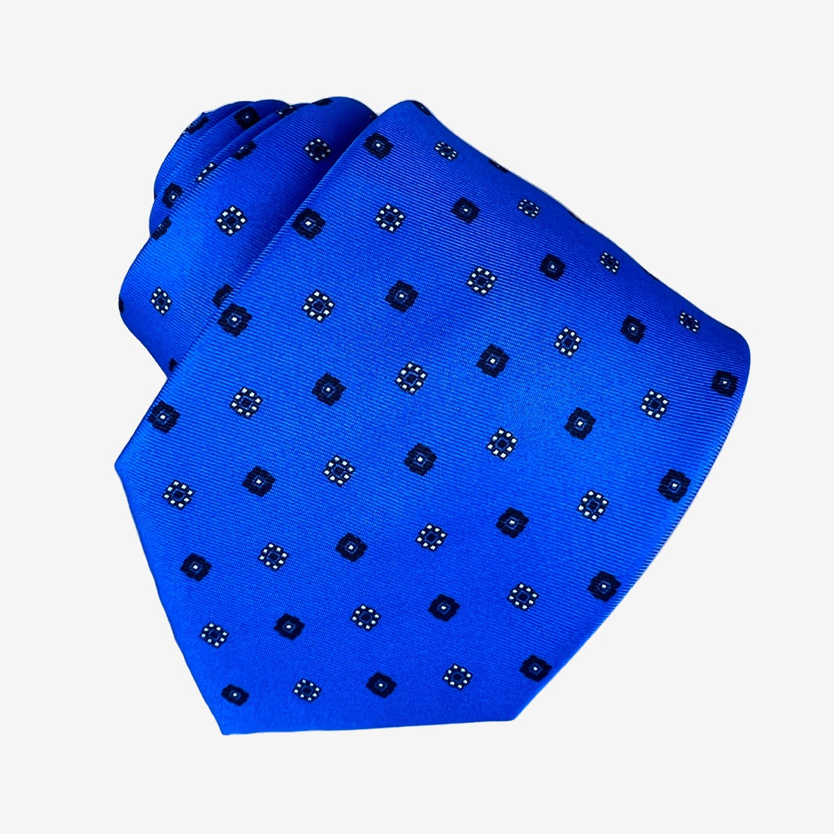 Krawatte - Seide Blau Blumen Muster